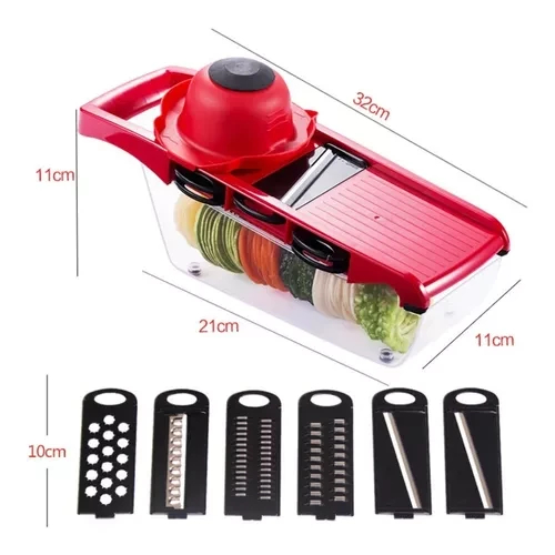 Rallador rojo mandoline x6 ralladores